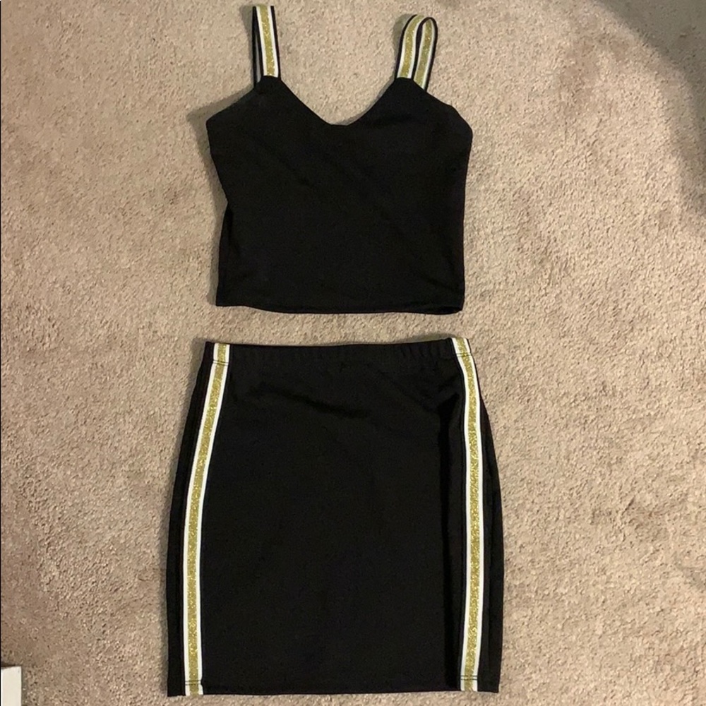 Black and gold dress